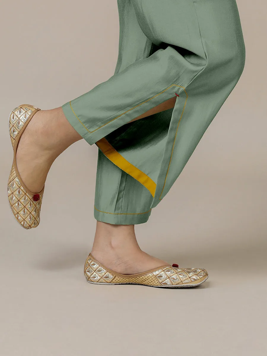 Saba x Rozaana | Mint Green Cotton Silk Pants