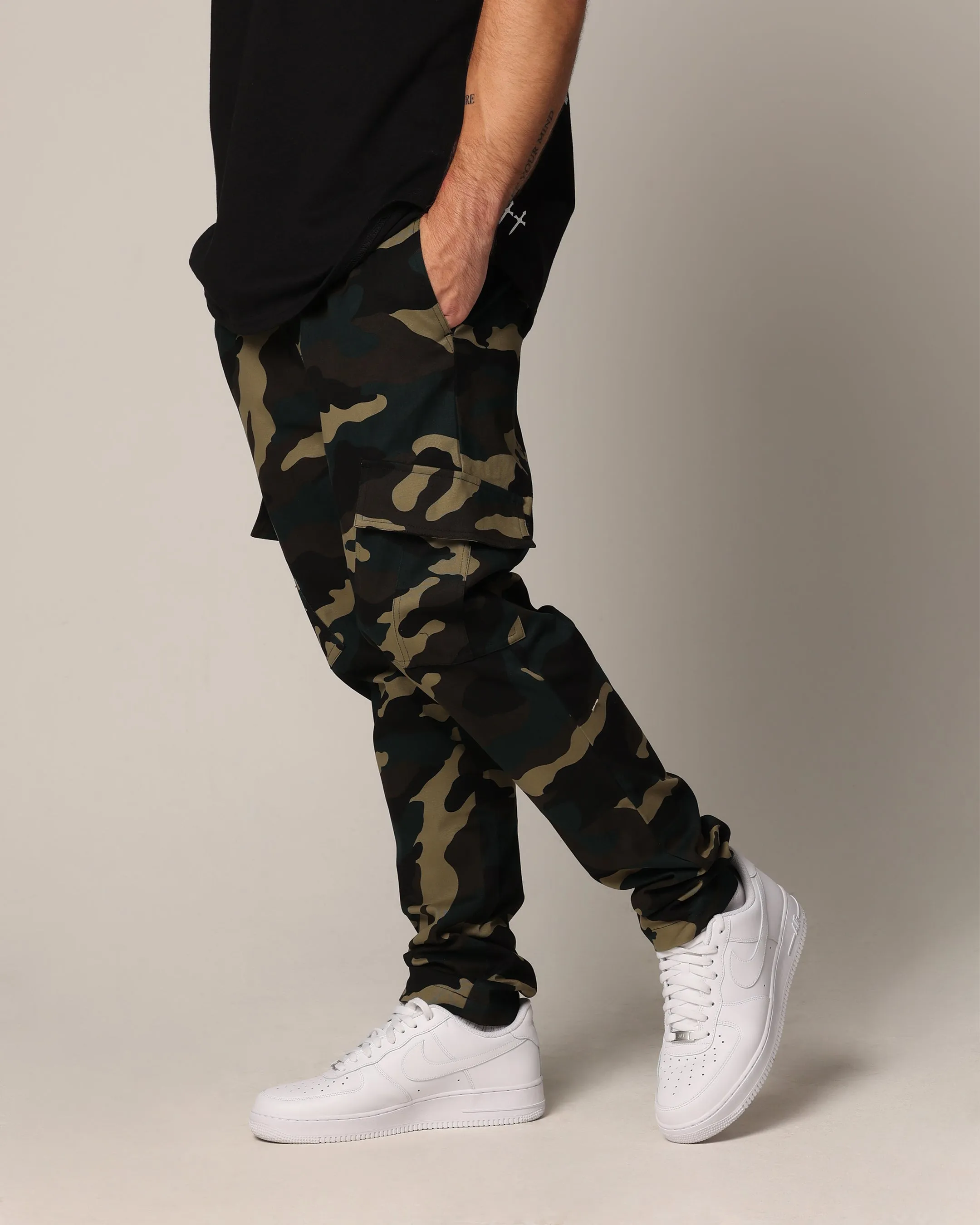 Saint Morta Tapered Cargo Pants Woodland Camo