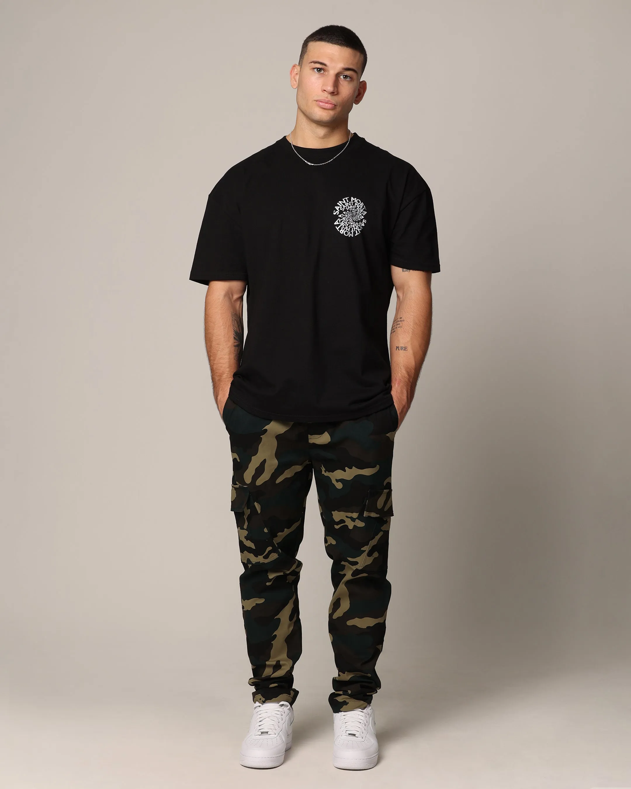 Saint Morta Tapered Cargo Pants Woodland Camo