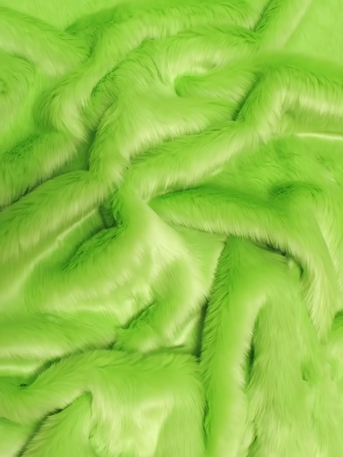 Short Shag Faux Fur Fabric / Lime Green / EcoShag 15 Yard Bolt