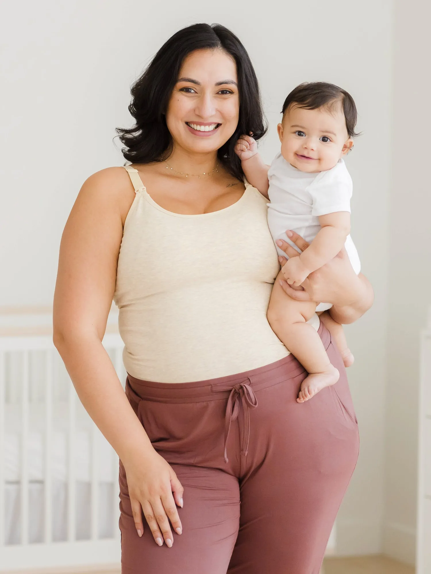 Sublime® Bamboo Hands-Free Pumping & Nursing Camisole | Oatmeal Heather