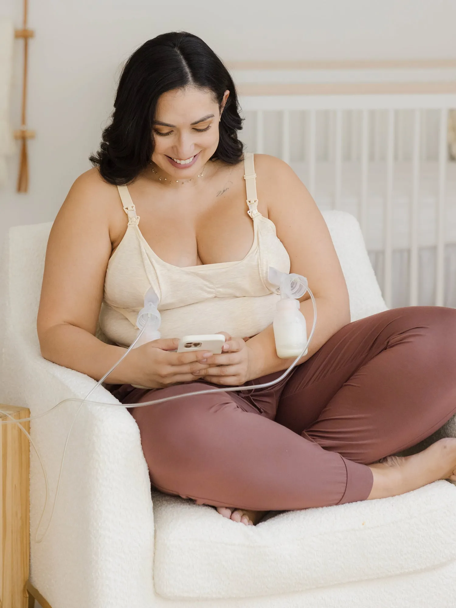 Sublime® Bamboo Hands-Free Pumping & Nursing Camisole | Oatmeal Heather