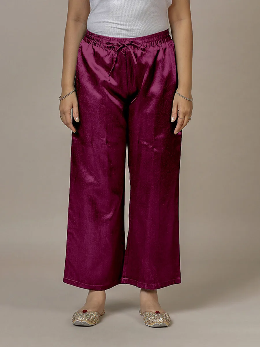 Swara x Tyohaar | Mulberry Red Mashru Silk Pants