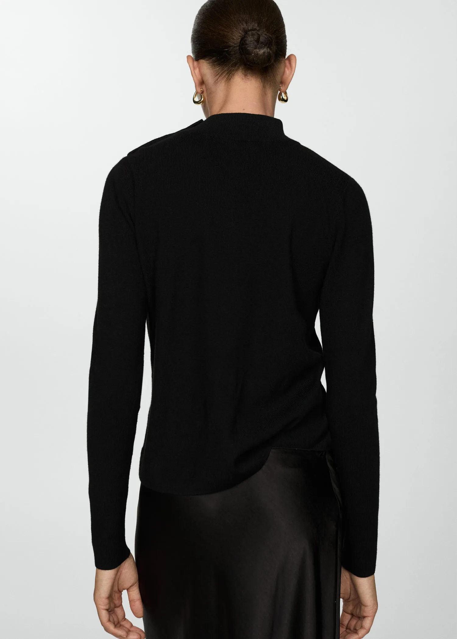 Sweater with shoulder buttons - Black