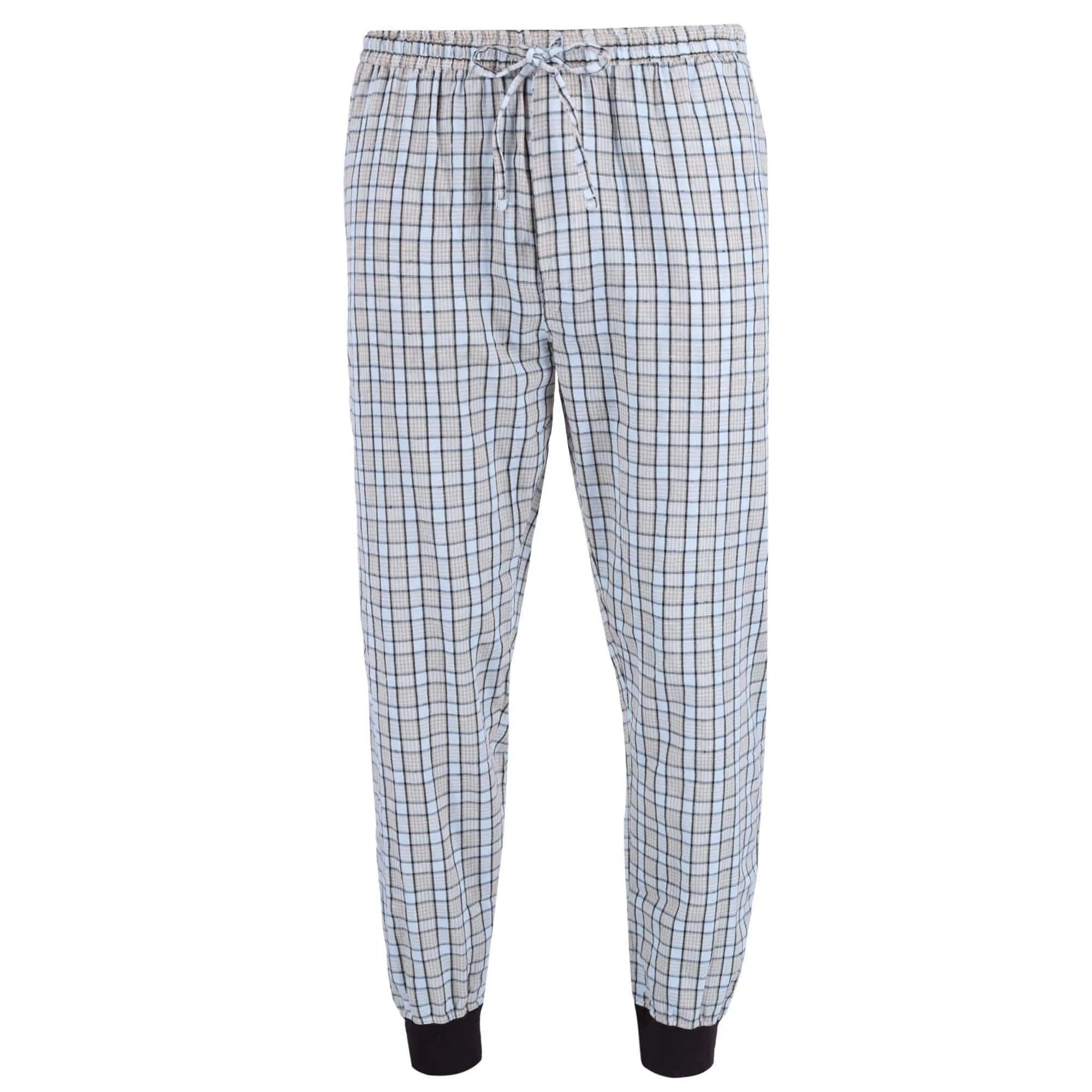 Ten West Apparel Men's V-Neck Top With Plaid Jogger Lounge Set