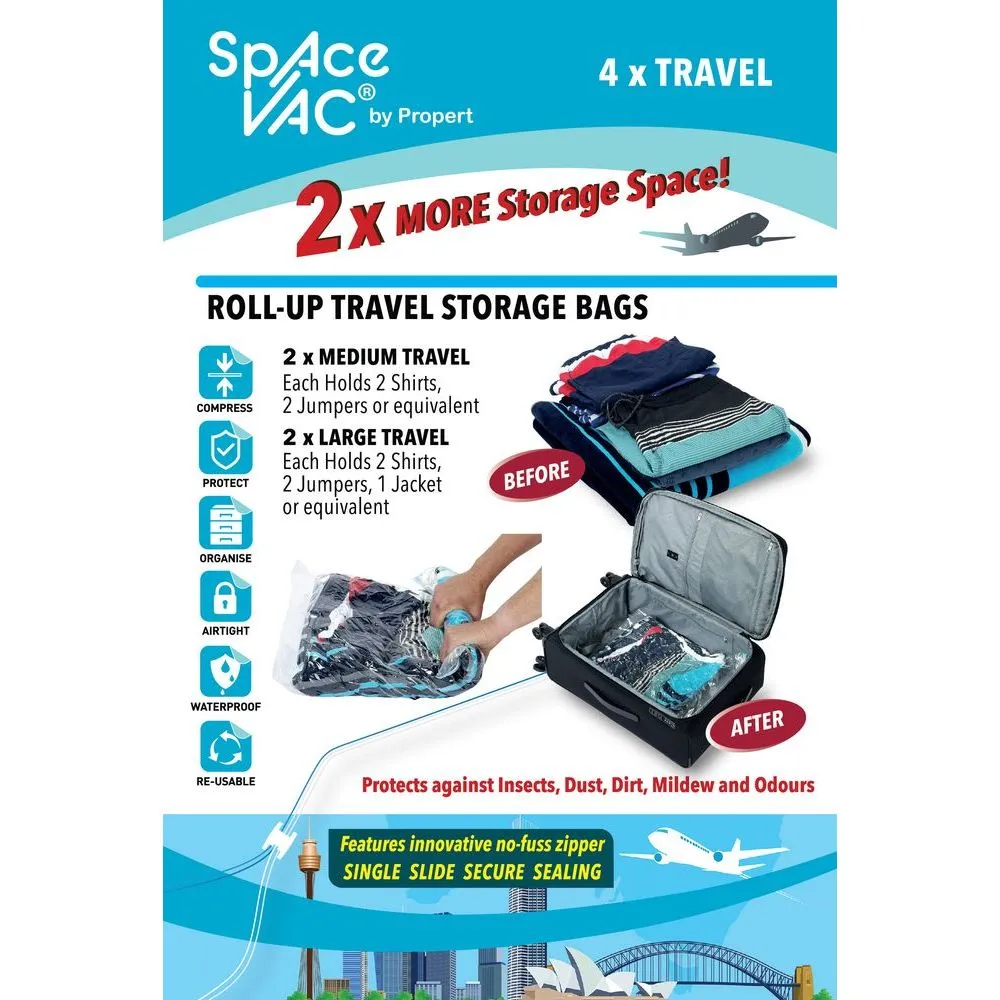 Travel to Go Vacuum Seal Storage Bags 4 Pack