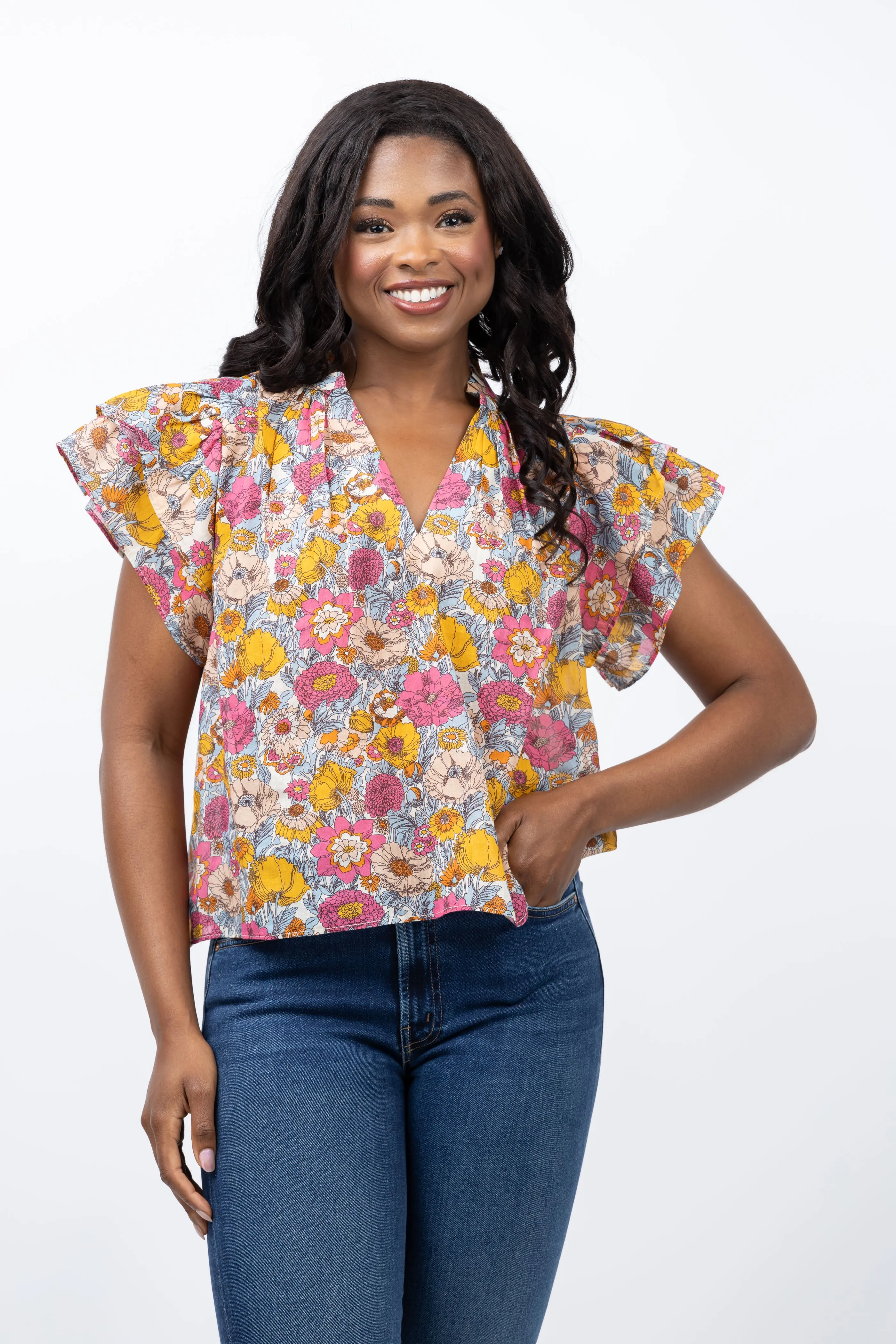 Trovata Clover Blouse in Dawn Fleurettes