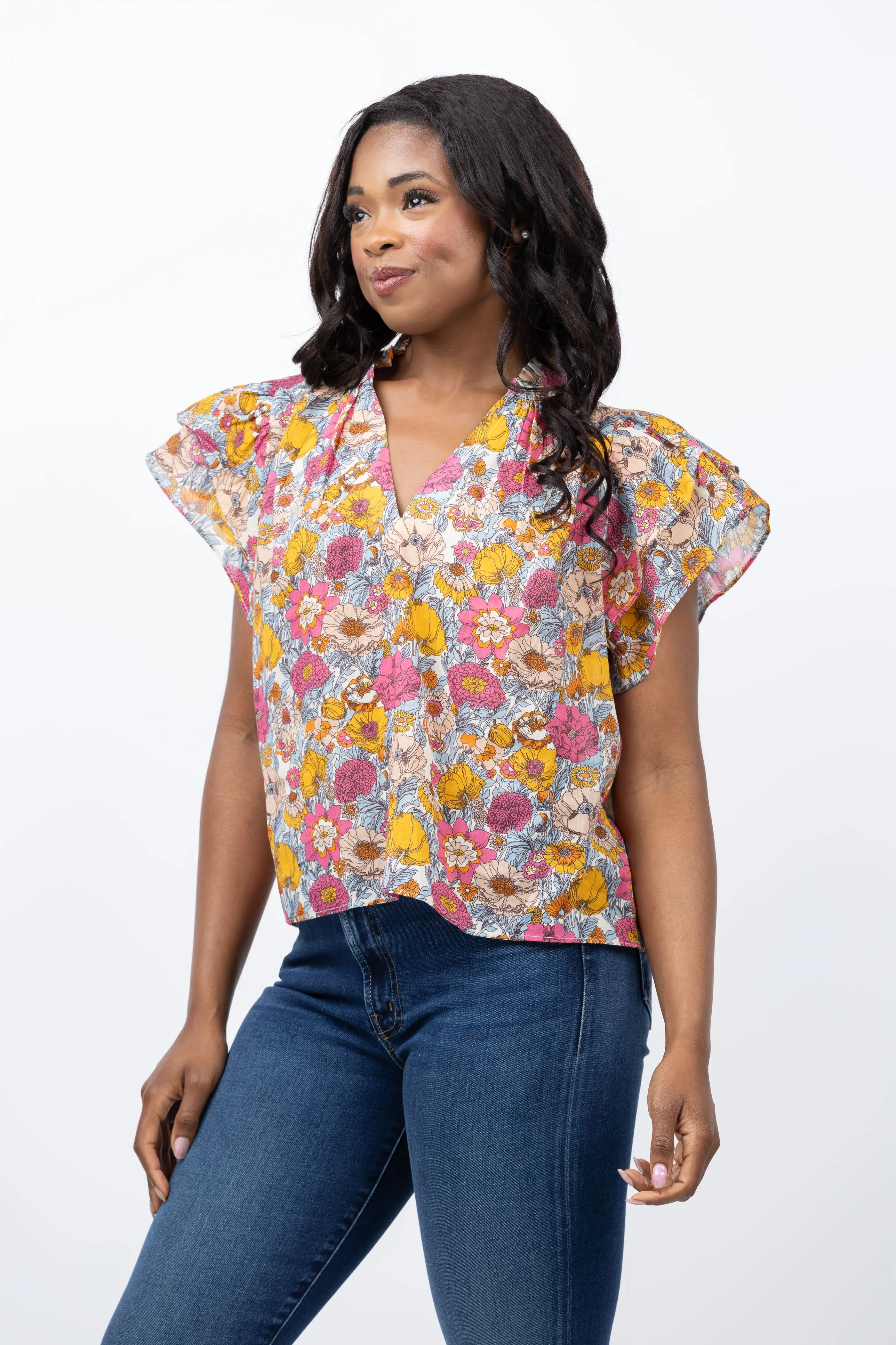 Trovata Clover Blouse in Dawn Fleurettes