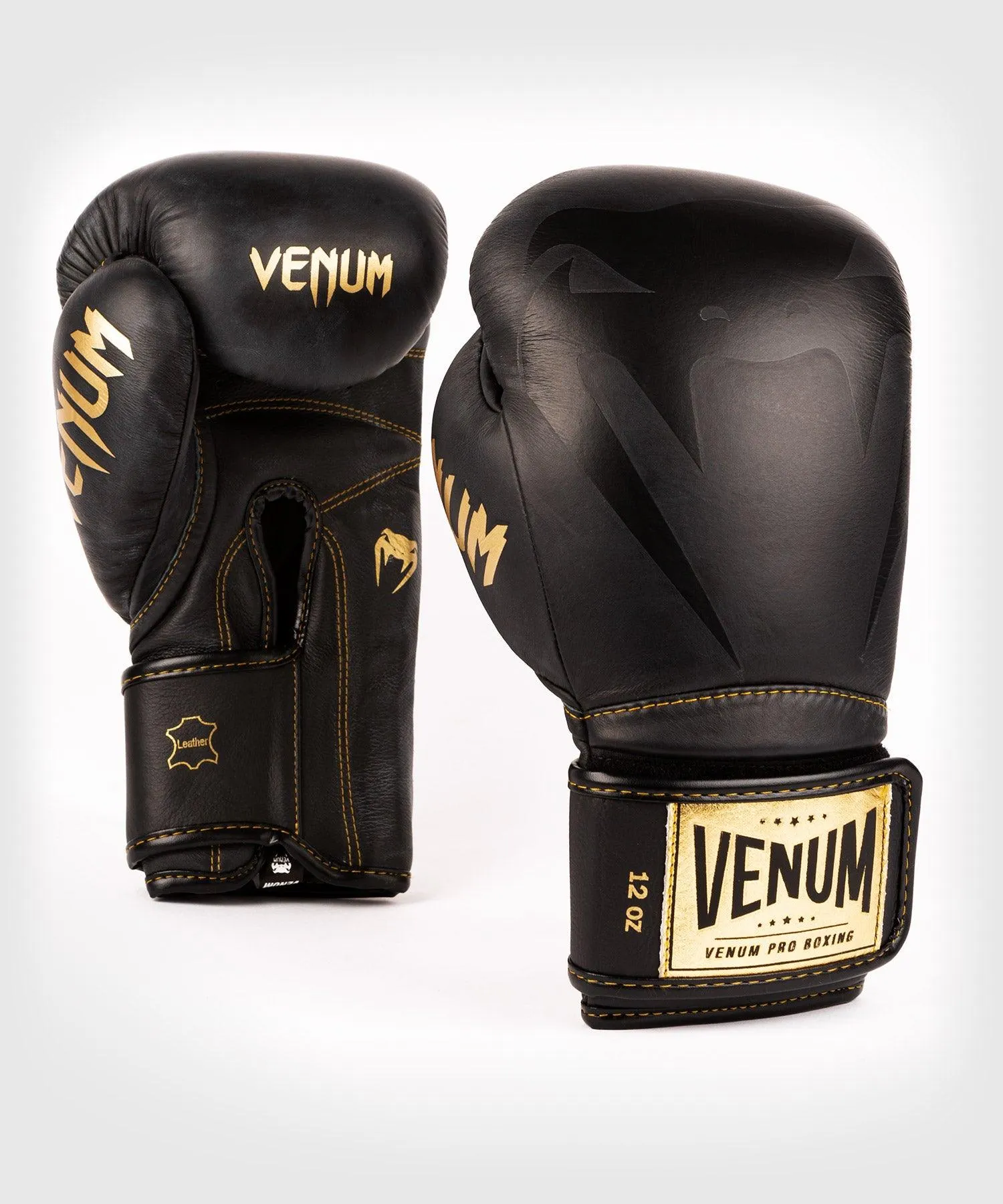 Venum Giant 2.0 Pro Boxing Gloves Velcro - Black/Black-Gold