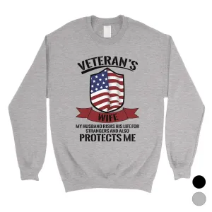 Veterans Wife Sweatshirt Unisex Crewneck Proud Army Wife Sweatshirt