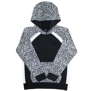 Youth "Savannah" Black w/ White Cheetah Print Hoody